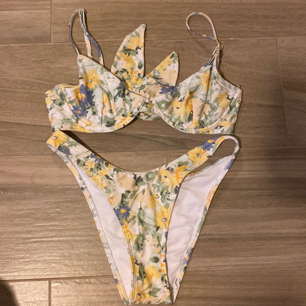 Abercrombie & Fitch Floral Bikini - Yellow, Blue and Green